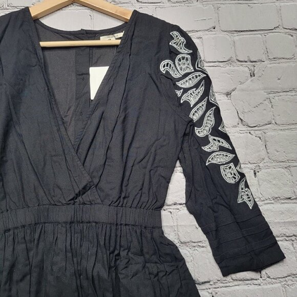 Tularosa Sage Embroidered Dress Black With White Stitch Size XS NWoT - Picture 5 of 13